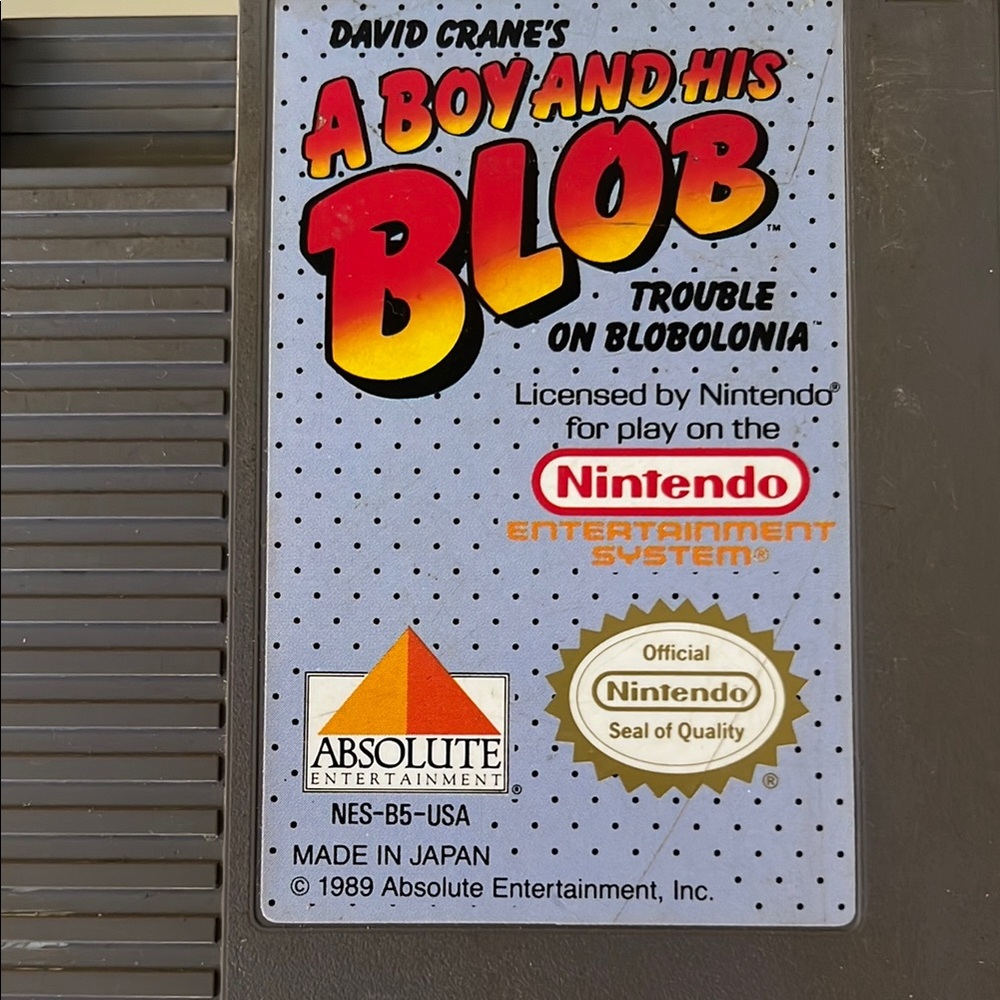 Nintendo a Boy and his Blob Video Game Cartridge tested and works!